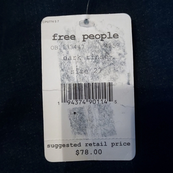 🆕️ Free People High Waist Skinny Jeans. Dark Blue Wash. NWT - Picture 11 of 11
